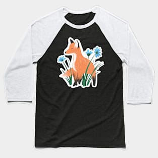 Fox & flowers Baseball T-Shirt